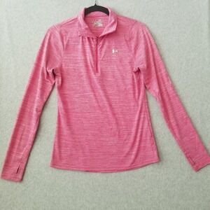 Under Armour Women Small Quarter Zip Pullover Top Active Running Heat Gear Loose